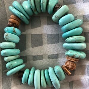 Retired Silpada veined turquoise stretch bracelet